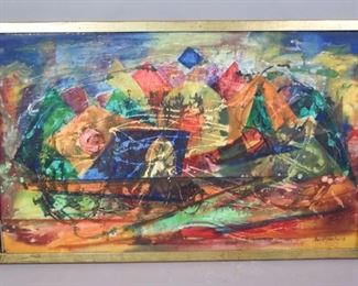 Joseph Meierhans Signed Abstract Oil Painting