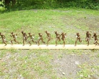 Cast Bronze Sculptural Group 12 Running Figures