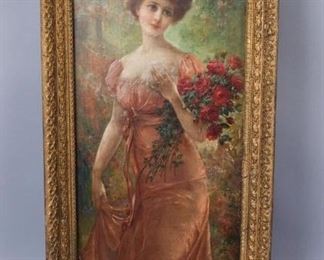 Emile Vernon Girl With Roses