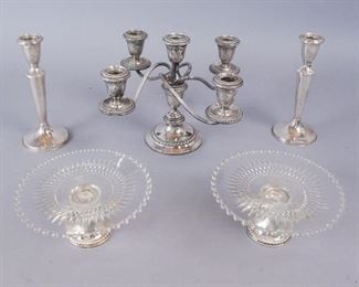 Tray Lot Sterling Silver Glass