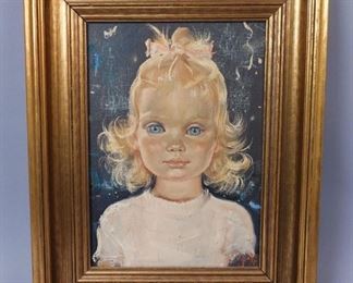 Igor Pantuhoff 1950s Painting of Blonde Toddler