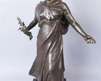 Bronze Sculpture Young Woman La Recompense