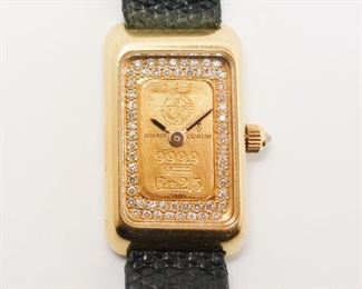 Corum 18K Gold Diamond 2.5 Ingot Ladies Wristwatch