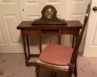 Small Fold Out Table and Chair with Clock