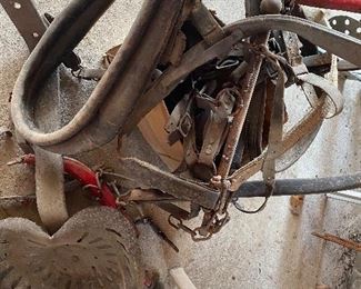 Horse bridal and tack, tractor seat