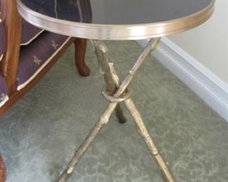 $45.00, Brass/Marble side table, 24" tall