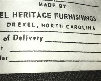 Maker's label for chairs