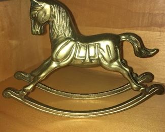 Brass rocking horse