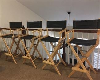 Leather and wood Director's chairs