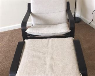 Ikea chair and ottoman