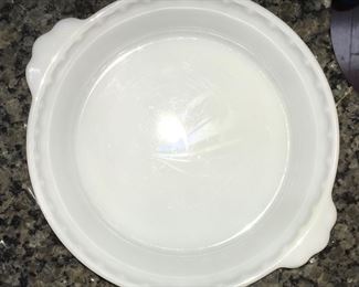 Vintage Pyrex milk glass pie dish