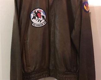 Wilson Leather bomber jacket with added patches