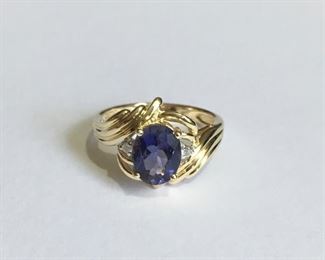 Amethyst and diamond ring