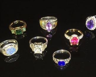 Various sterling rings
