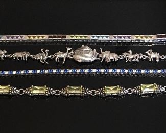 Various sterling bracelets