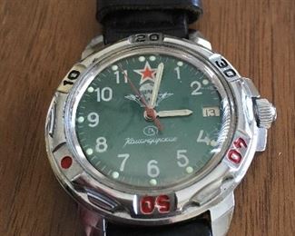 Close-up of Russian watch