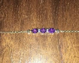 Amethyst and diamond bracelet