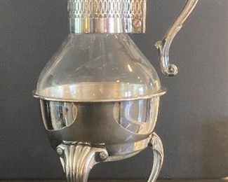 Silver plate carafe with warmer