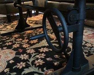 Alternate view of coffee table iron support
