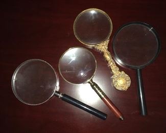 Various vintage magnifying glasses