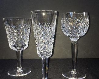 Waterford Alana crystal Wine, Fluted Champagne & Wine Hock (L to R)