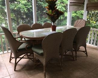 Vintage Summer Classics wicker dining table & 8 chairs