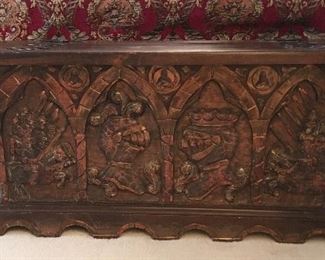 Renaissance style hand carved trunk/chest