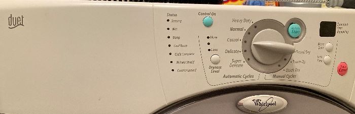 Detail view of dryer control panel