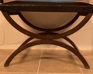 Iron and leather bench/ottoman