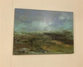 Eleni Constanopoulas (Washington, DC) abstract landscape oil on canvas.  Measures 32”x23” 