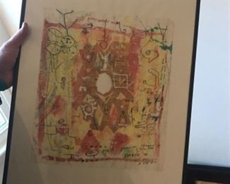Joskin Siljan (Serbia 1953-   ) Abstract expression/collage/monotype 20” x 16” framed  