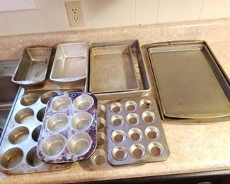 Assortment of old bakeware