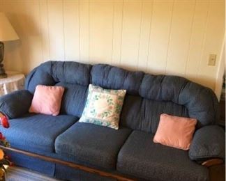 Blue Upholstered Sofa