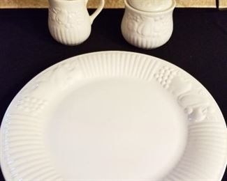 Libbey Platter and Creamer and Sugar