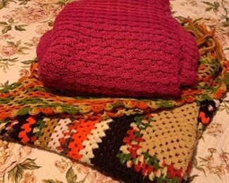 Lot of crocheted quilts shawl
