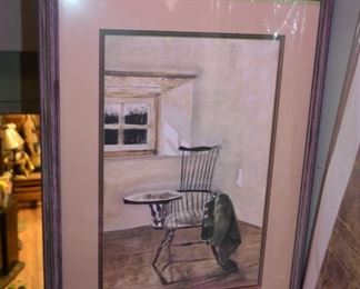 "Writing Chair" framed Ltd Ed by Andrew Wyeth
