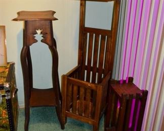 Mission style oak stands