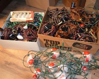 box lots of vintage string lights