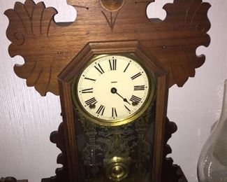 Antique Oak Mantle Clock
