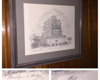 Carolyn A. Walker Signed and Numbered Thomasville Big Chair Print/Sketch (1984)