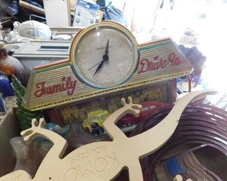 Family Drive-In Clock