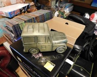 Vintage Figural Post Office Jeep Bank