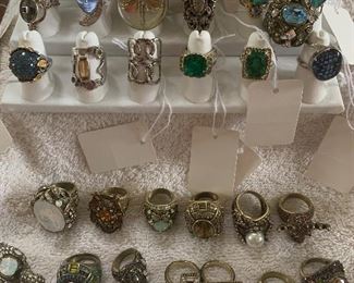 Sajen Sterling and Heidi Daus Rings