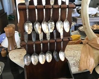Spoon Rack with Plated Spoons -- $50