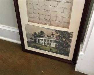 Currier & Ives Calendar Print of Mount Vernon -- $20