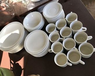 Unmarked white porcelain Dinnerware -- $60