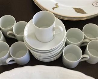 Set of white  Demi cups & Saucers -- $30