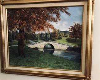 Landscape with Stone Bridge by English Artist John Stark -- $150