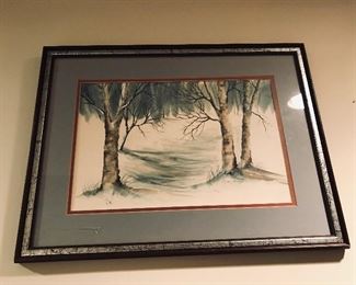 Lithograph of Trees -- $20