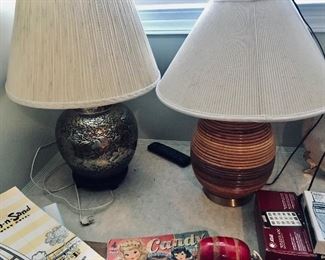 Brass Jar Lamp -- $55                                                            
Wooden Ring Lamp -- $35